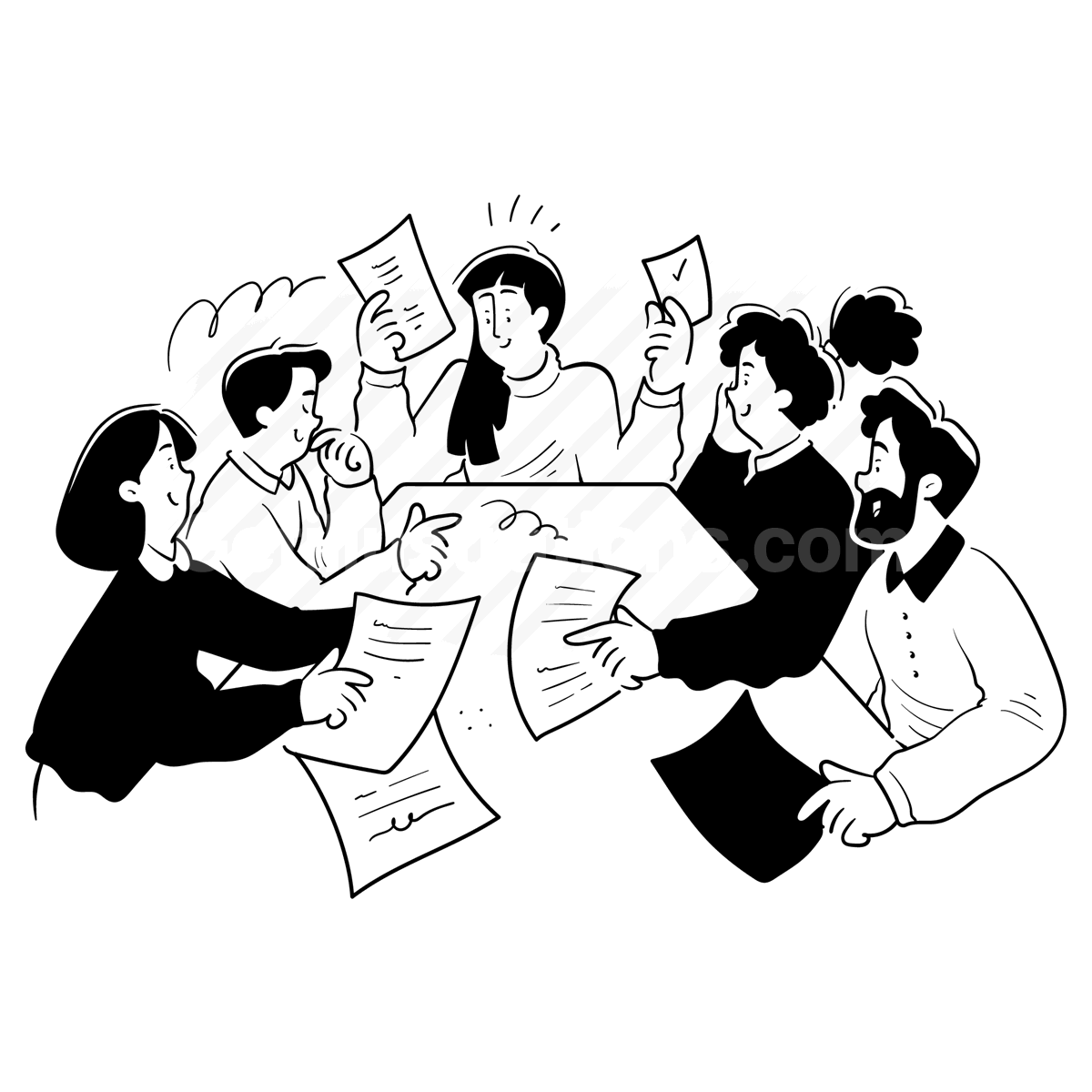 meeting, teamwork, team, group, conversation, conference, table.png